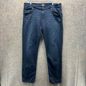7 For All Mankind Jeans Mens 38 Blue Denim Straight Fit Modal Luxe Sport Dark